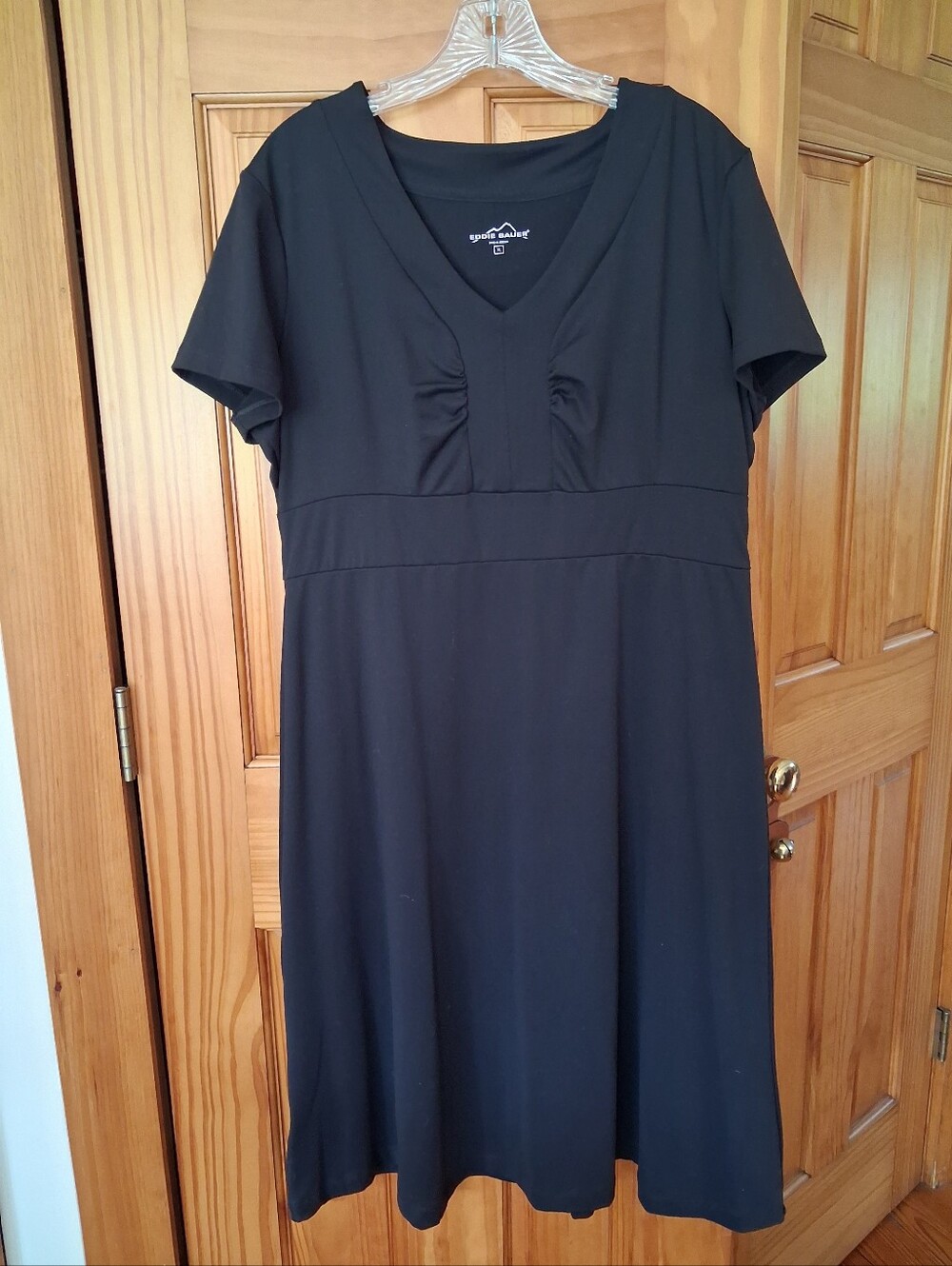 Eddie Bauer Short Sleeve Travel Dress Black XL NWOT